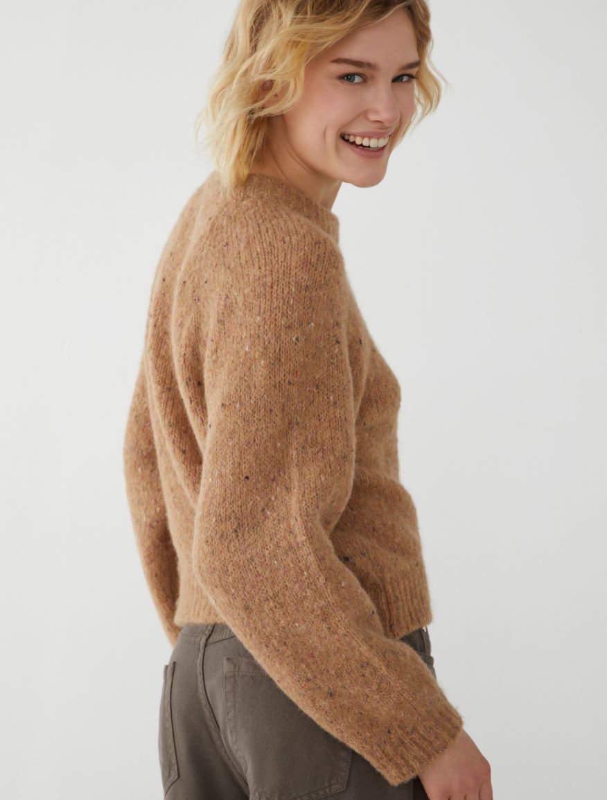 Relaxed-fit sweater - CAMEL - iBlues