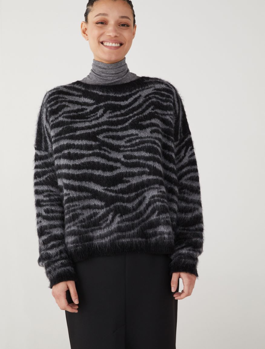 Enveloping sweater - BLACK - 4 - iBlues