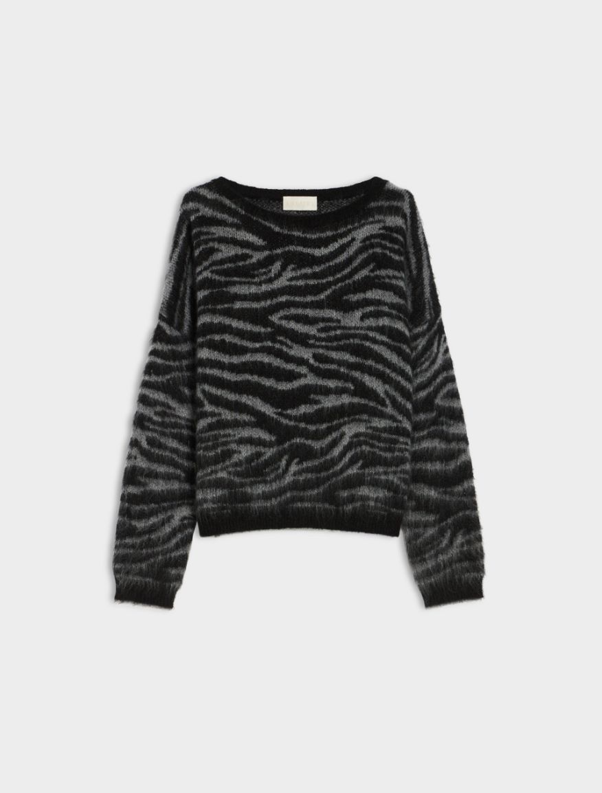 Enveloping sweater - BLACK - 5 - iBlues