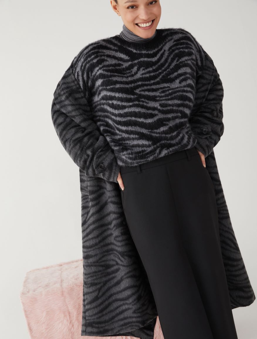 Enveloping sweater - BLACK - iBlues