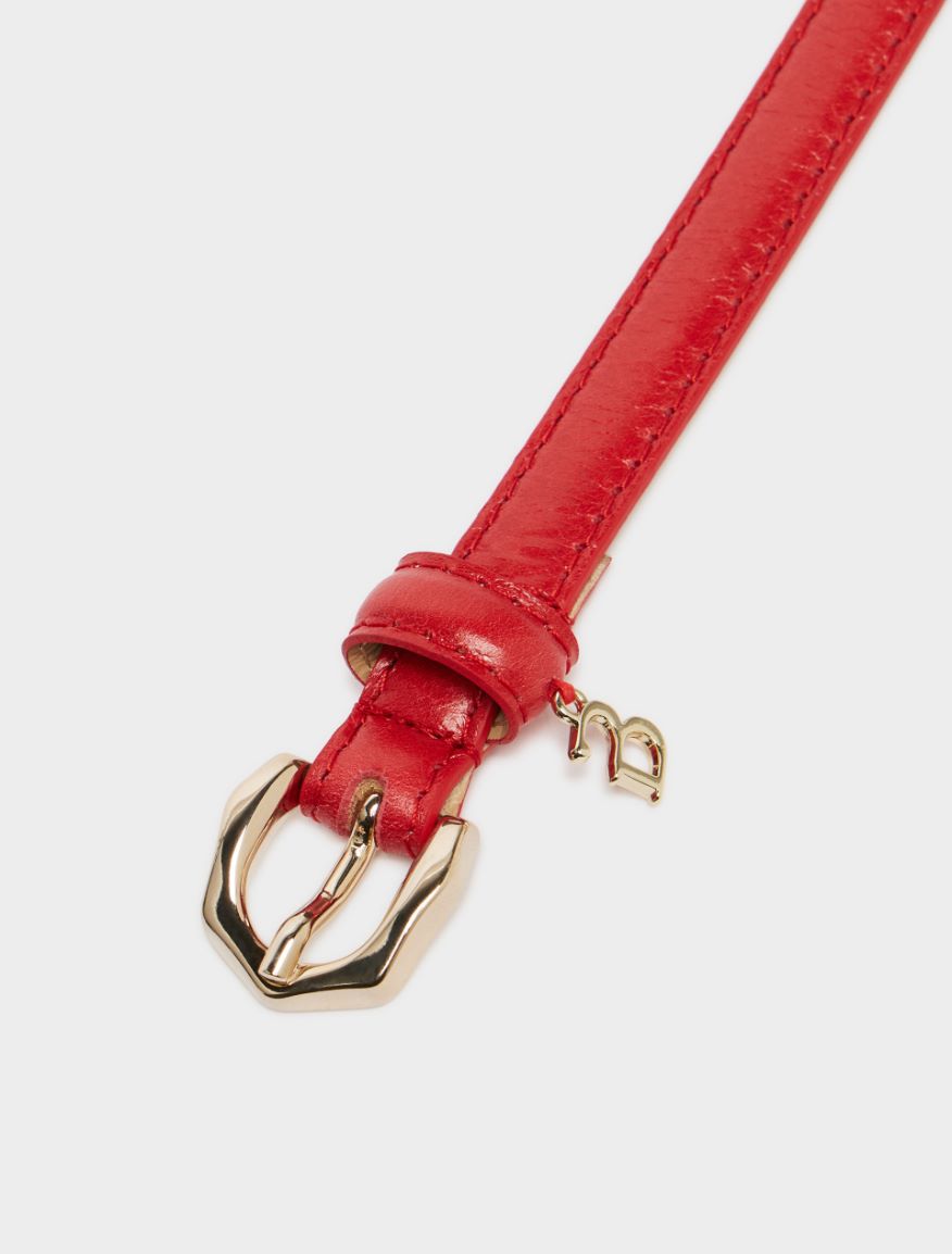 Leather belt - RED - 2 - iBlues