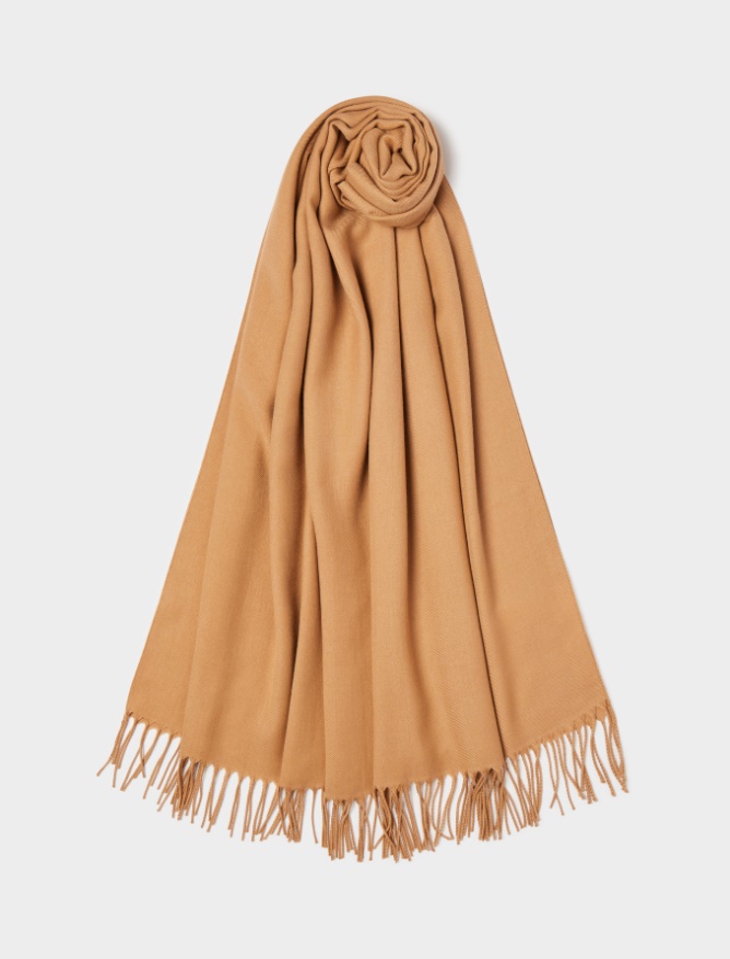 Fringed scarf - CAMEL - iBlues