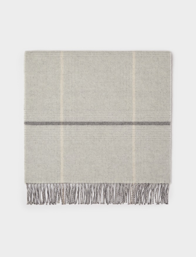 Wool-blend scarf - LIGHT GREY - iBlues