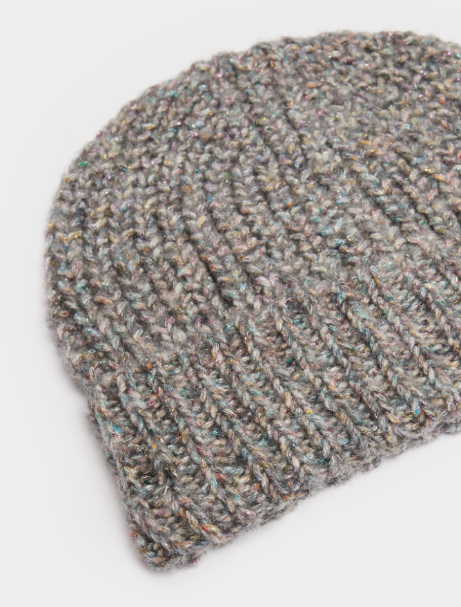 Wool-blend beanie hat - GREY - iBlues