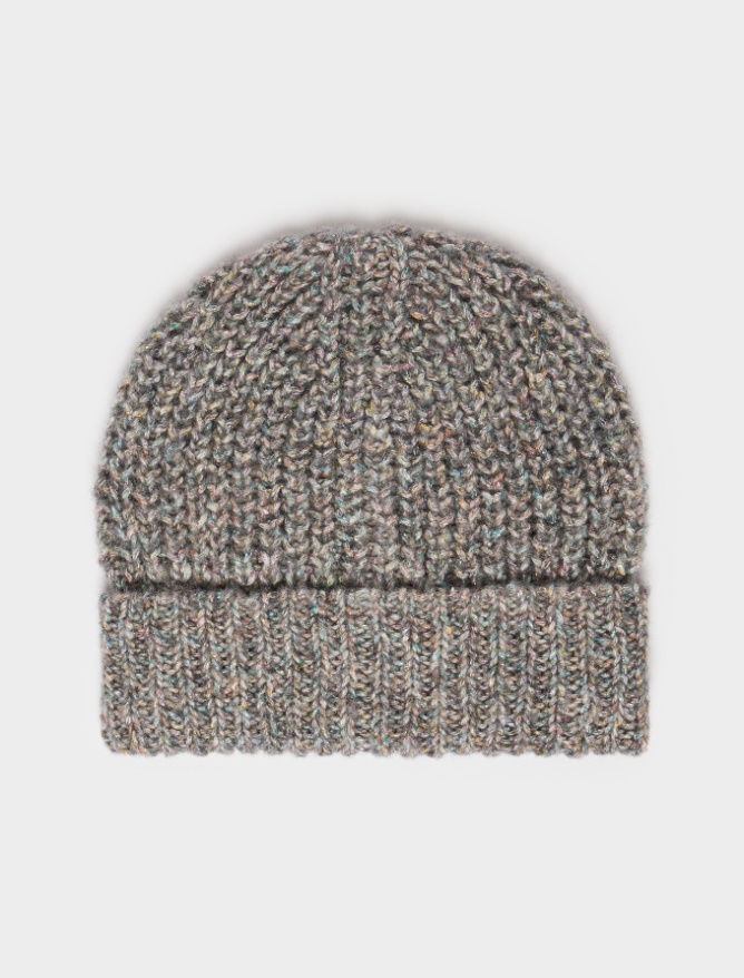 Wool-blend beanie hat - GREY - iBlues