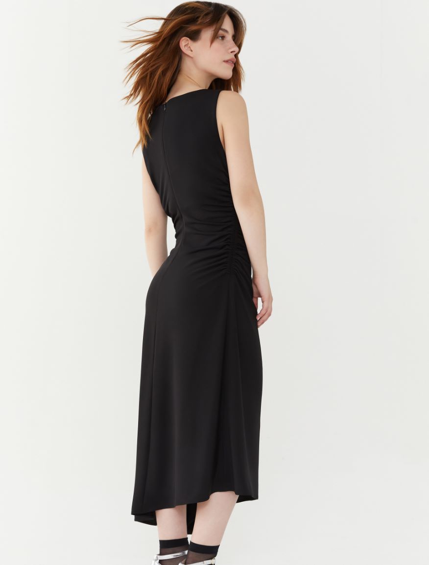 Draped dress - BLACK - 2 - iBlues