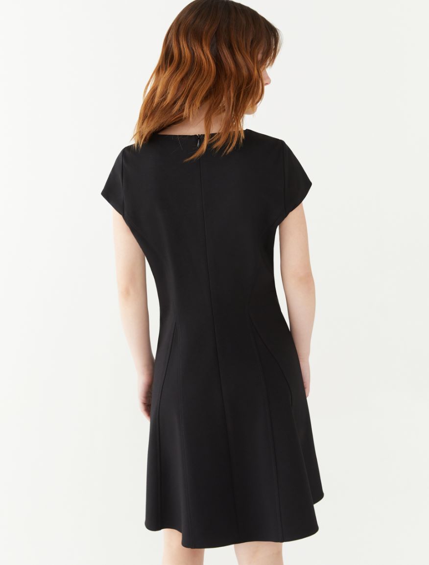 Fit-and-flare dress - BLACK - 2 - iBlues