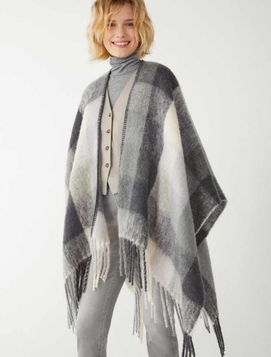 Relaxed-fit poncho - MEDIUM GREY - 4 - iBlues