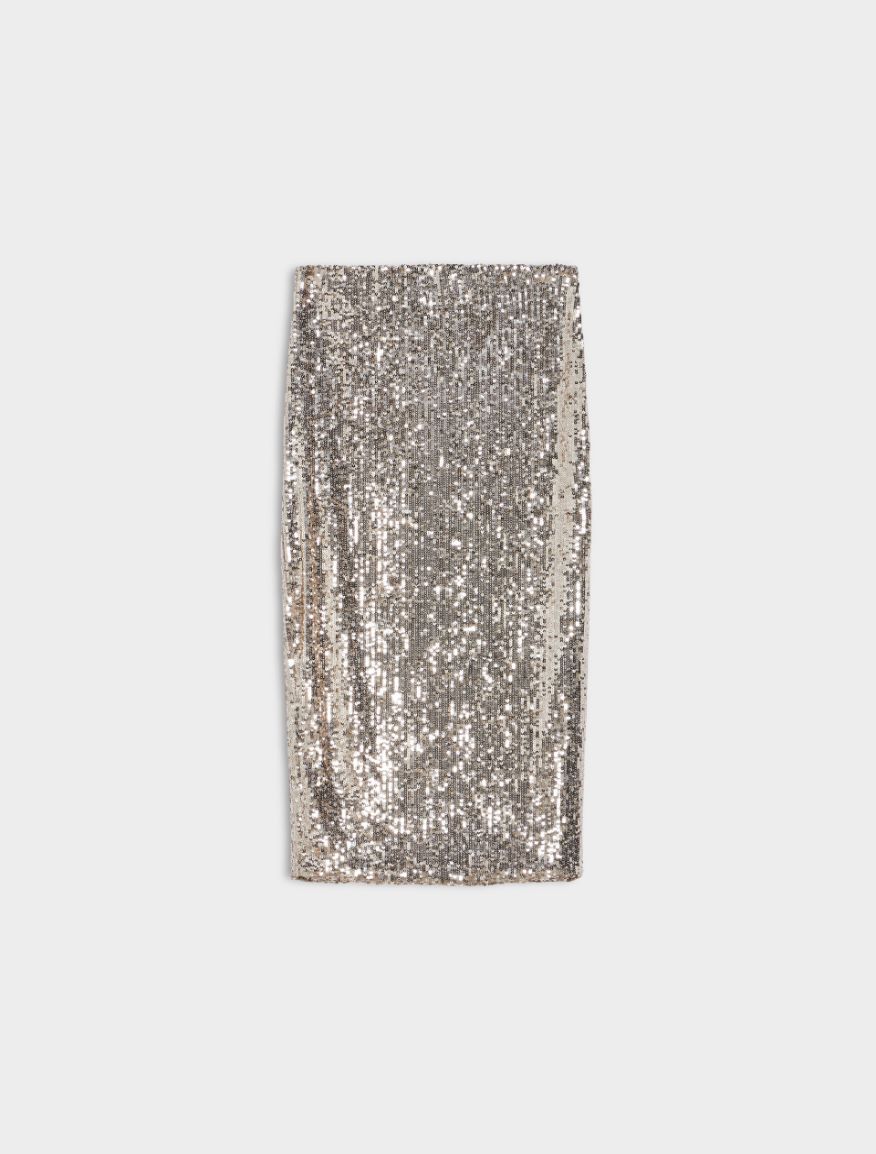 Sequin skirt - SILVER - 5 - iBlues