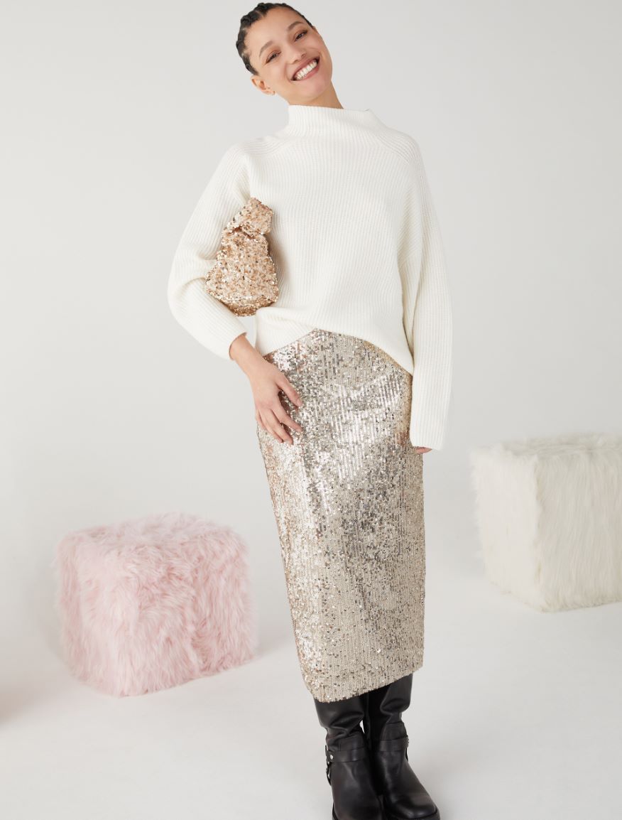 Sequin skirt - SILVER - iBlues