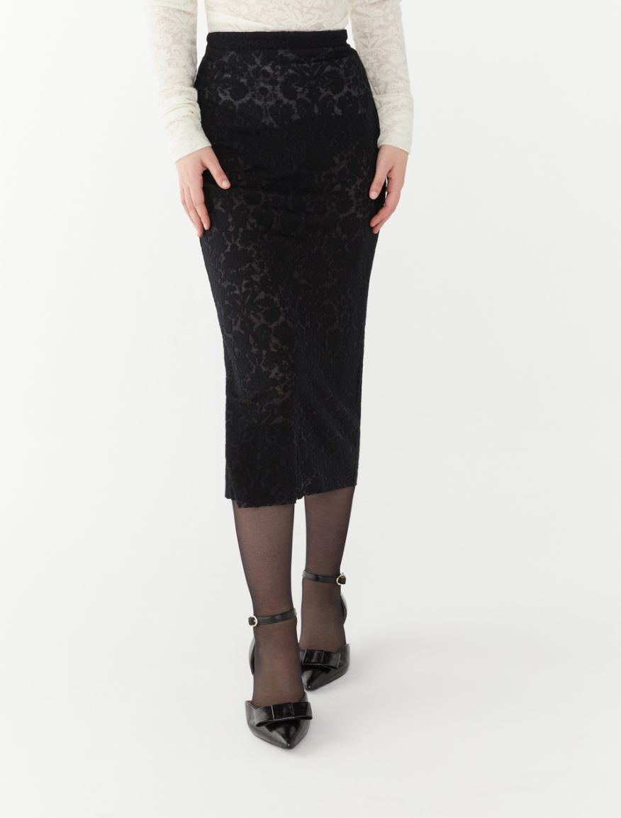 Lace skirt - BLACK - 4 - iBlues