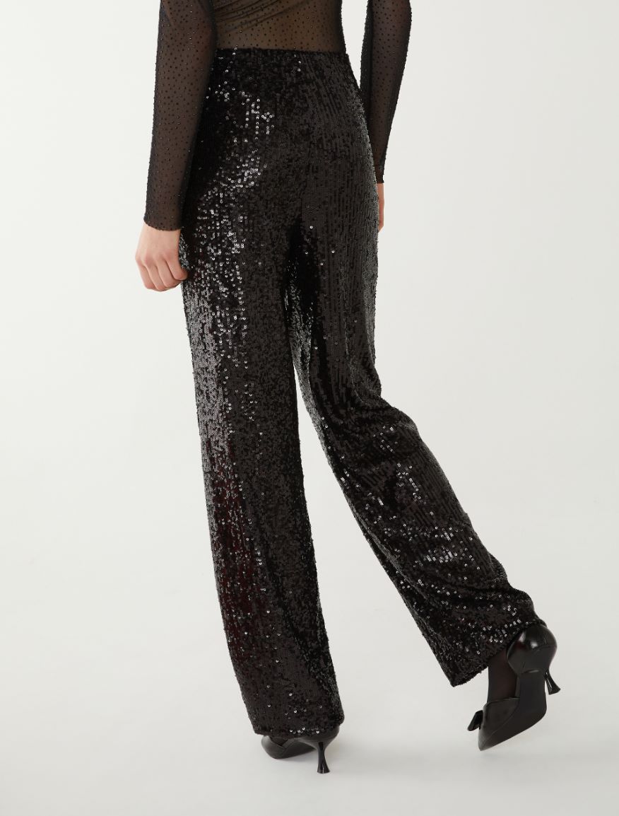 Sequin trousers - BLACK - 2 - iBlues