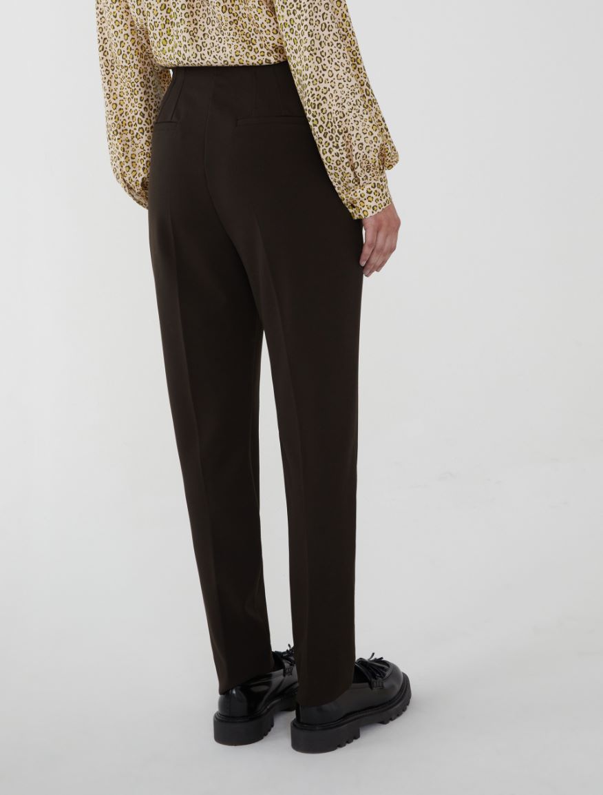 Semi-fitted trousers - BROWN - 2 - iBlues