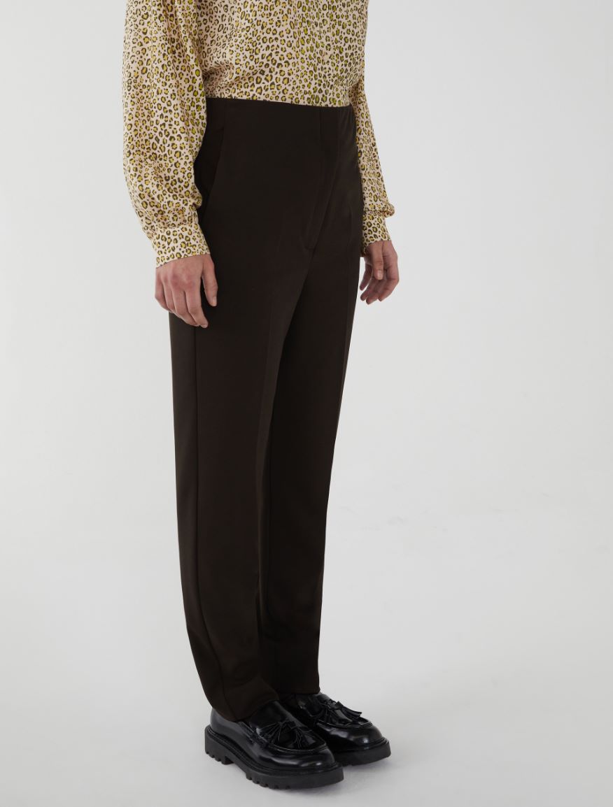 Semi-fitted trousers - BROWN - 4 - iBlues