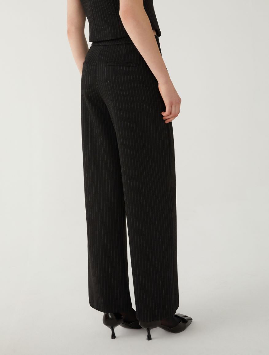 Wide-leg trousers - BLACK - 2 - iBlues