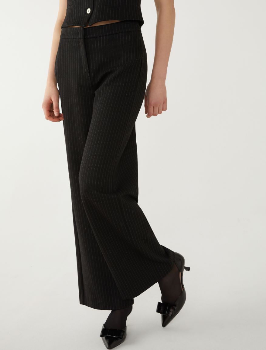 Wide-leg trousers - BLACK - 4 - iBlues