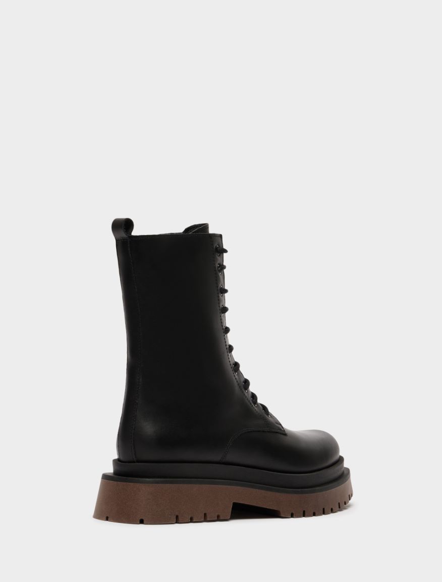 Leather combat boots - BLACK - 3 - iBlues