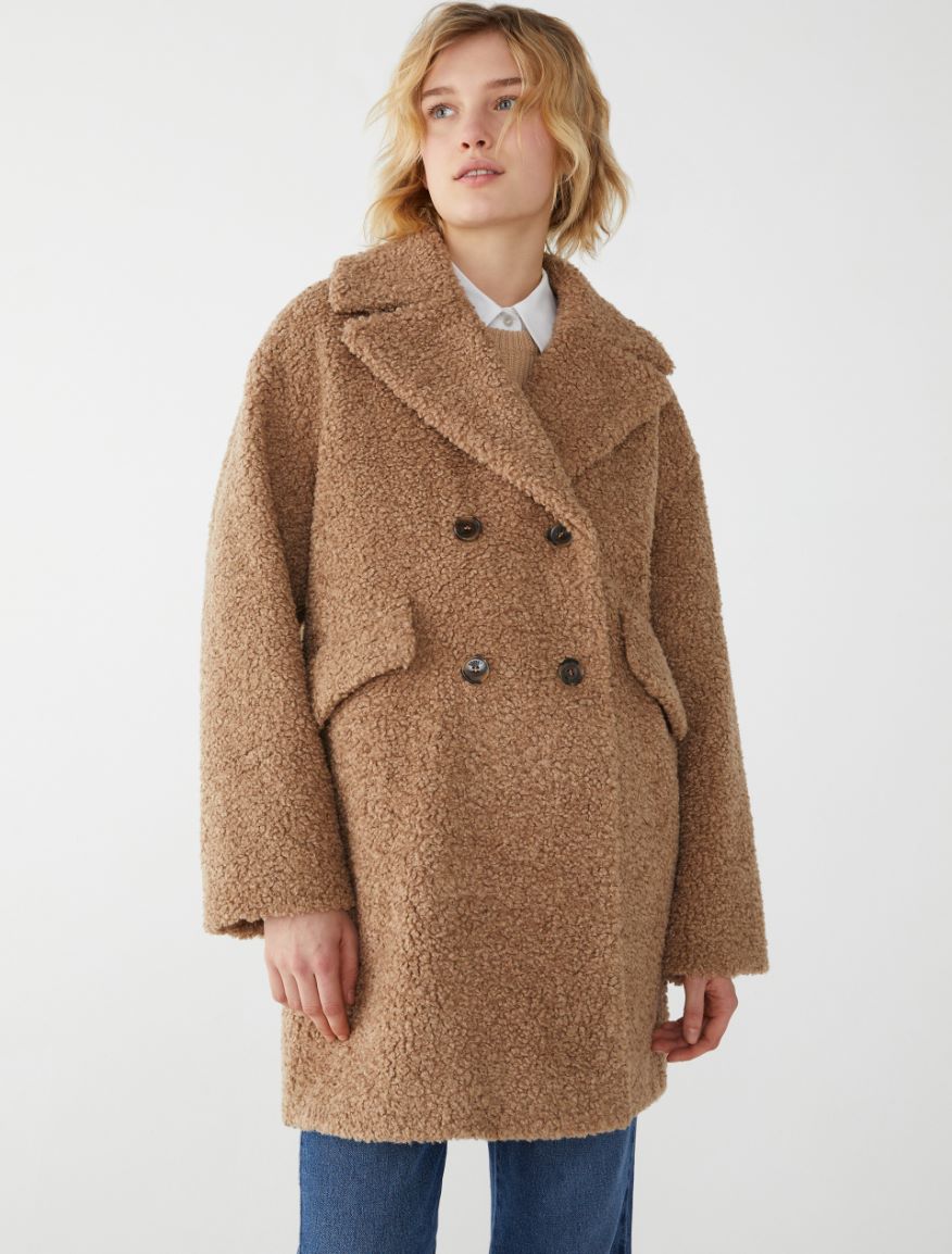 Relaxed-fit coat - CAMEL - 4 - iBlues