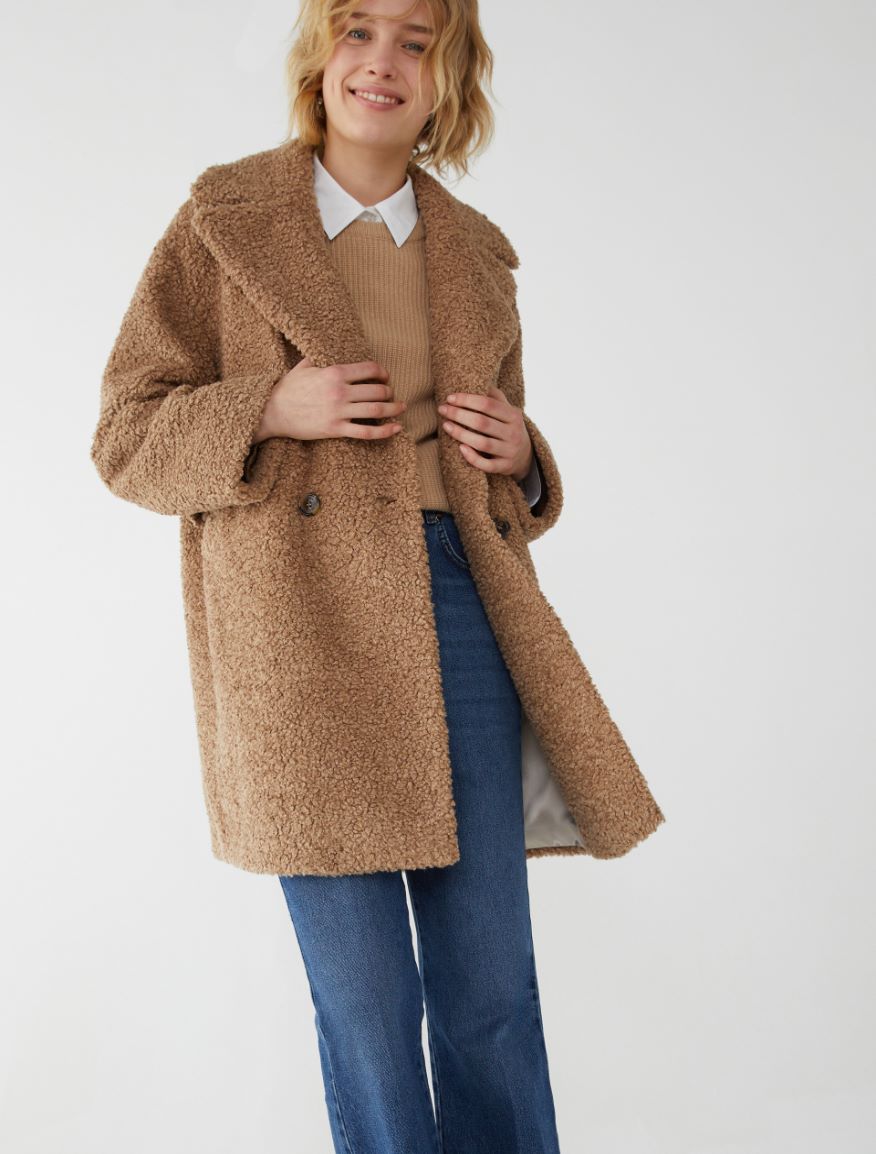 Relaxed-fit coat - CAMEL - iBlues