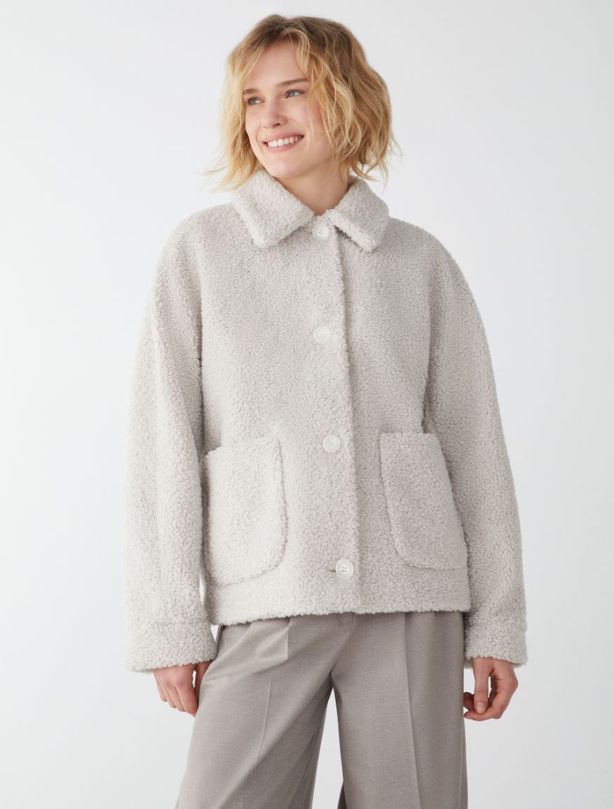 Boxy jacket - WOOL WHITE - 4 - iBlues