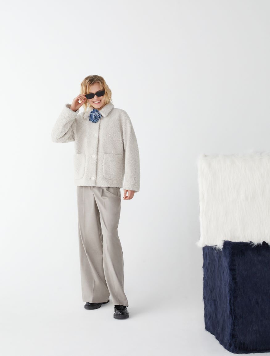 Boxy jacket - WOOL WHITE - iBlues