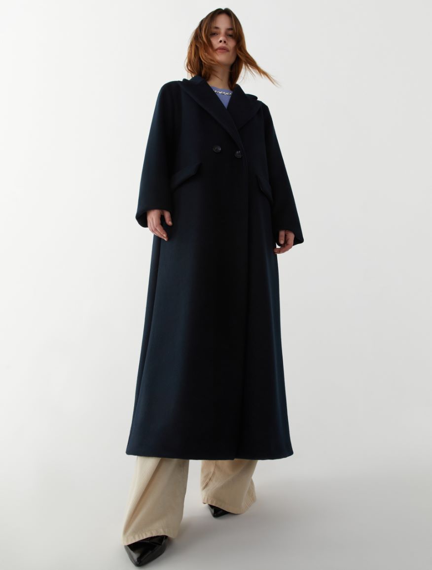 Double-breasted coat - NAVY - 4 - iBlues