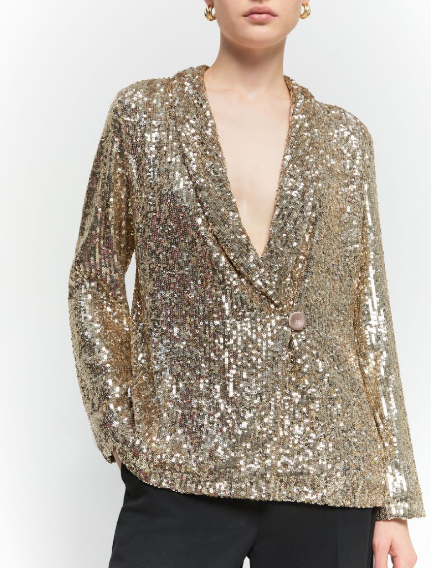 Sequin blazer - SILVER - 3 - iBlues