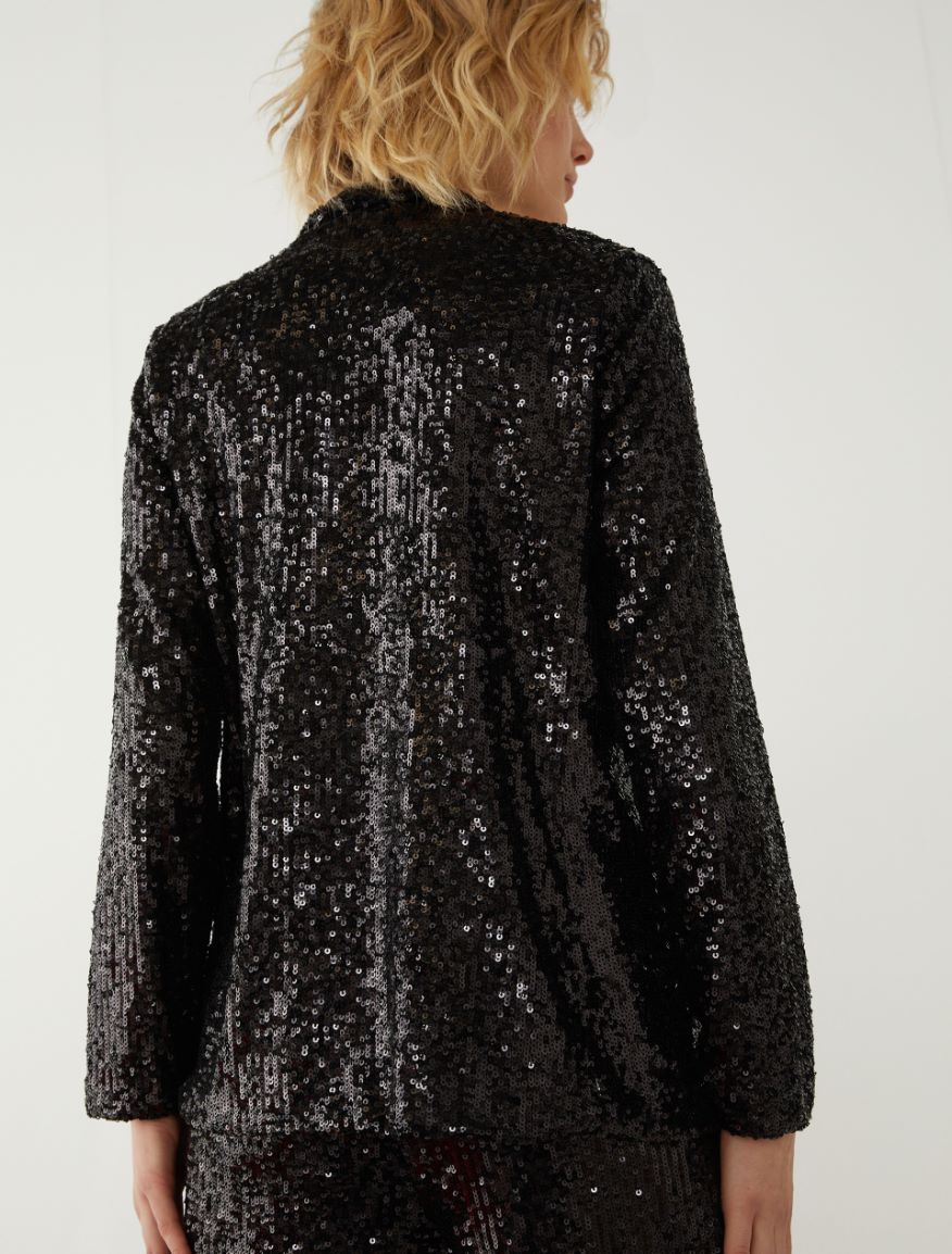 Sequin blazer - BLACK - 2 - iBlues