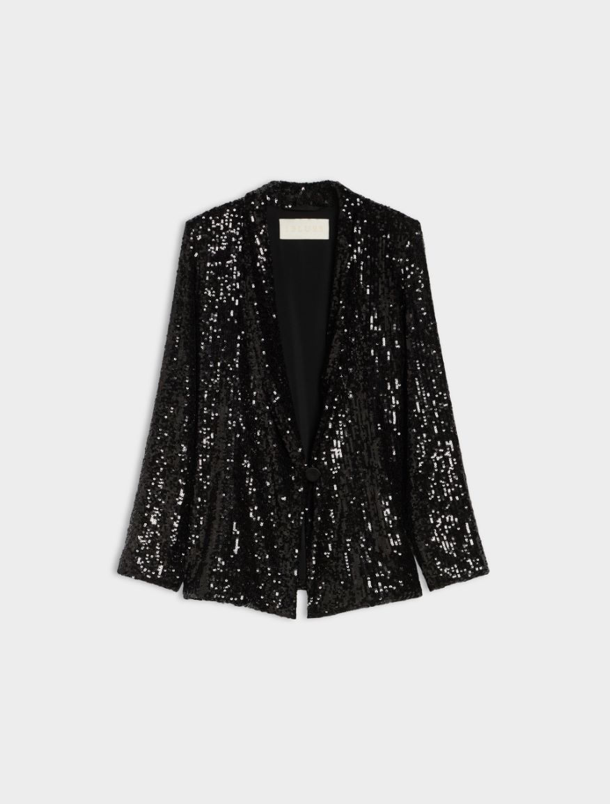 Sequin blazer - BLACK - 5 - iBlues