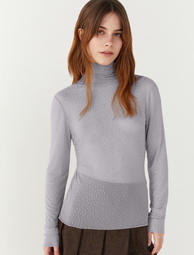 Tulle polo-neck sweater -  - iBlues