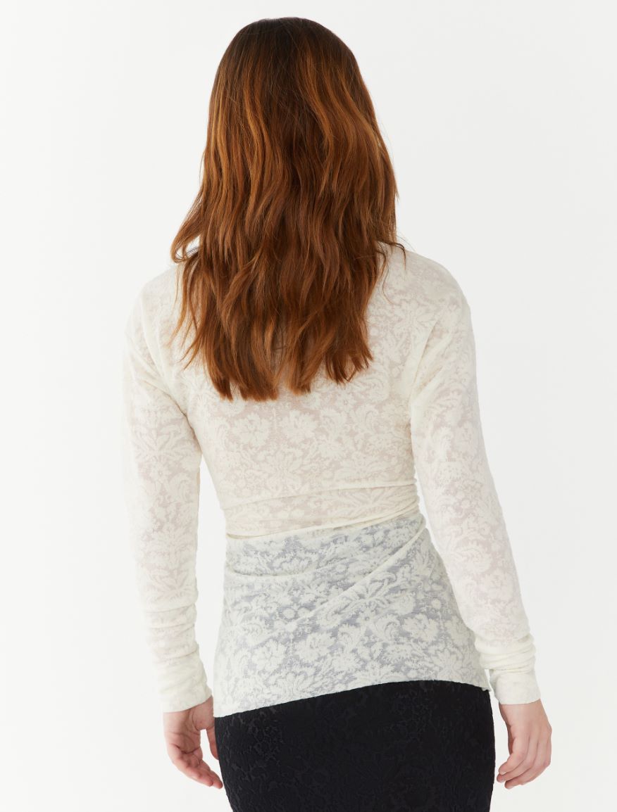 Lace T-shirt - WOOL WHITE - 2 - iBlues