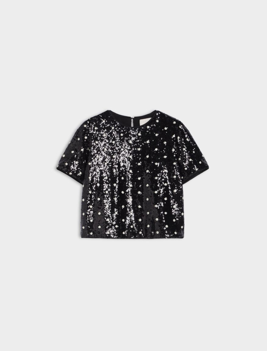 Sequin T-shirt - BLACK - 5 - iBlues