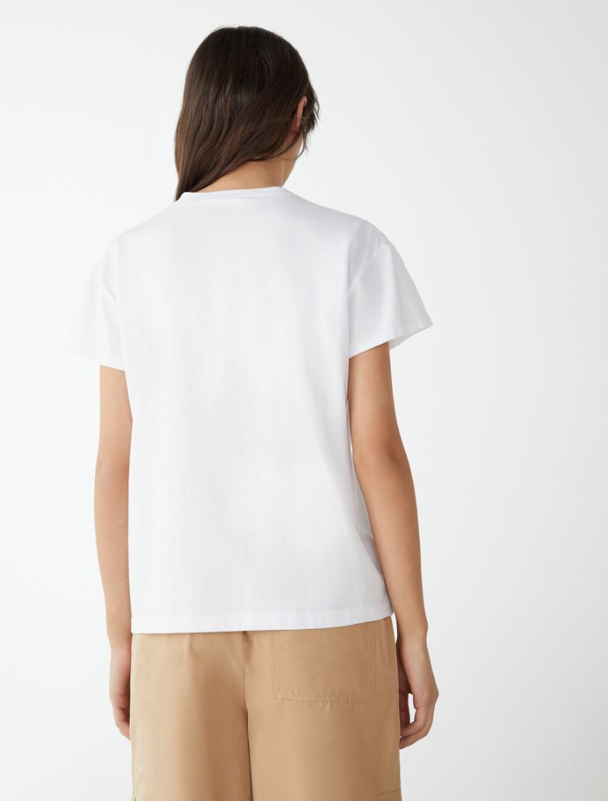 Embroidered T-shirt - OPTICAL WHITE - 2 - iBlues