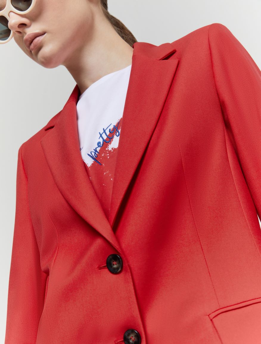 Semi-fitted blazer - Red - 3 - iBlues