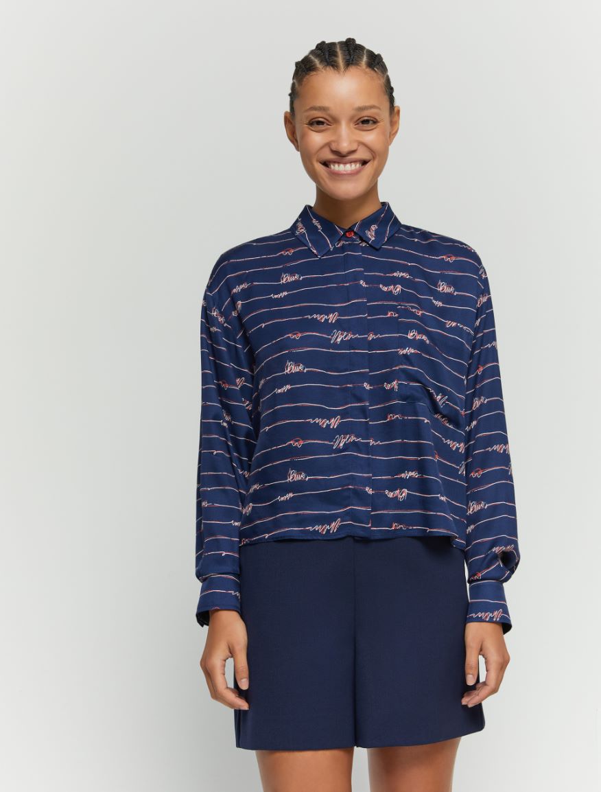 Boxy shirt - NAVY - 4 - iBlues