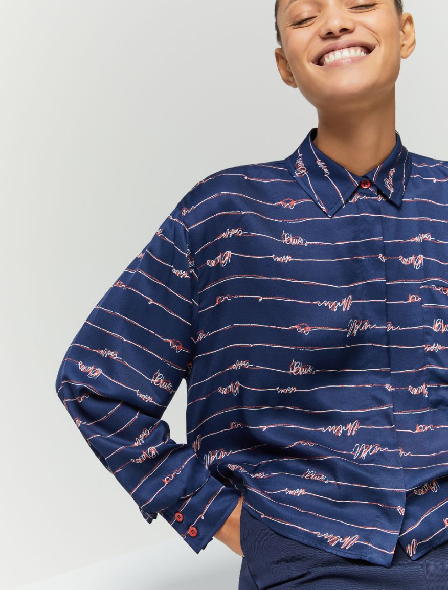 Boxy shirt - NAVY - iBlues