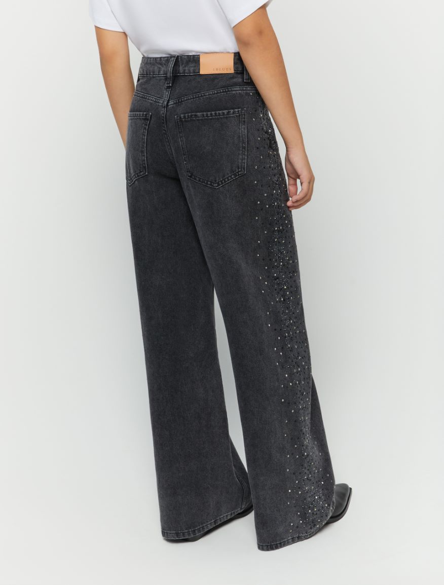 Wide-leg jeans - BLACK - 2 - iBlues