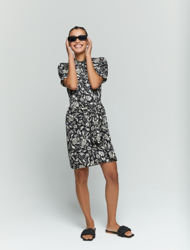 YMING Abito Coordinato Mamma E Figlia - Floreale Vita Alta, Manica Corta, Girocollo - Tessuto Morbido, Casual Chic