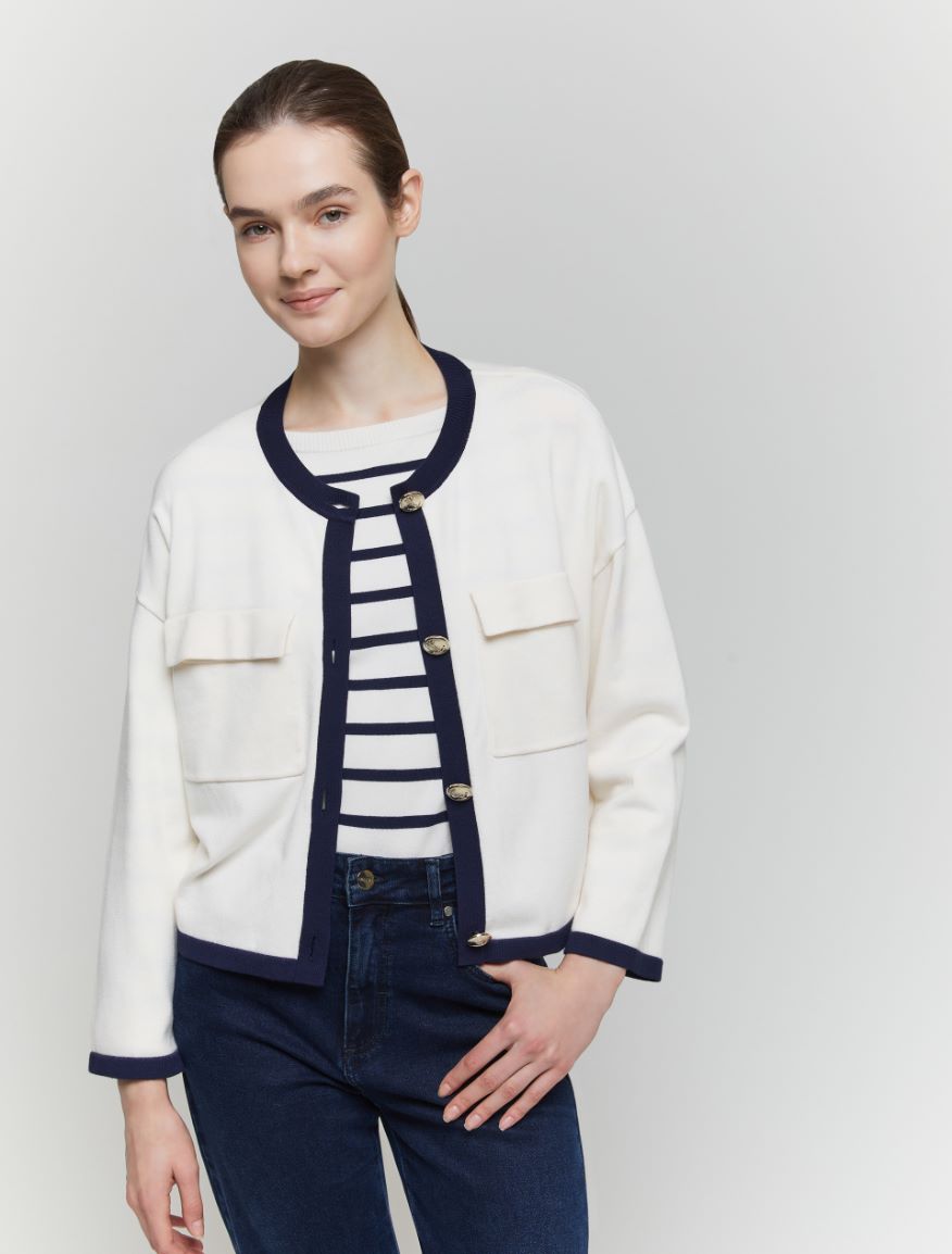 Boxy cardigan - White - 4 - iBlues