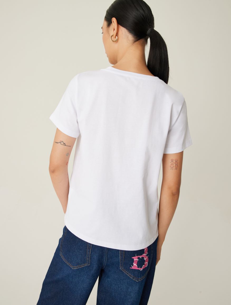 Printed T-shirt - White - 2 - iBlues