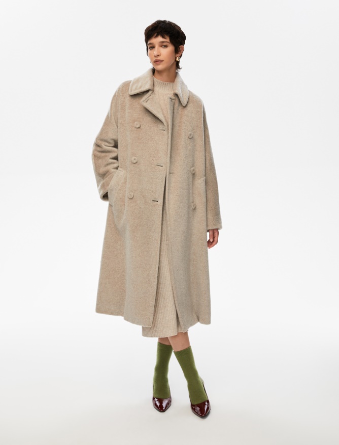 Double-breasted coat - ECRU - Iblues