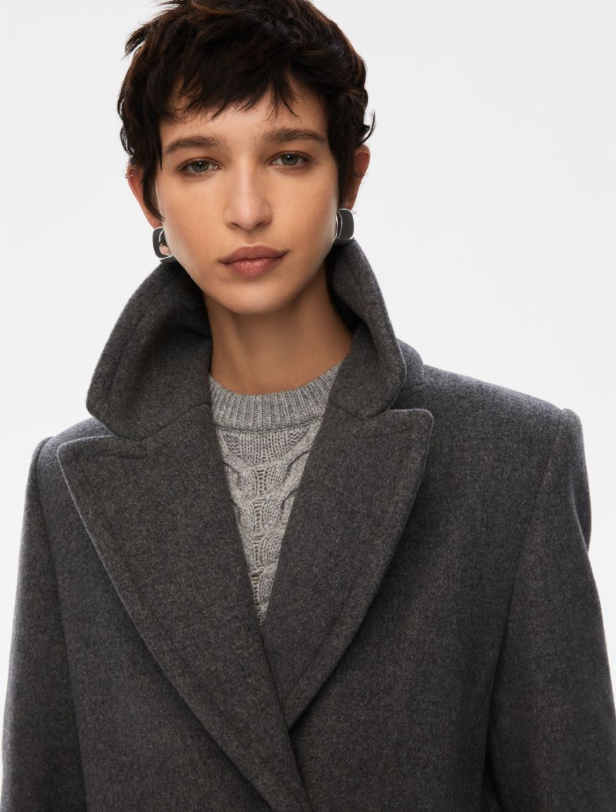 Fitted-waist coat - MELANGE GREY - Iblues - 3