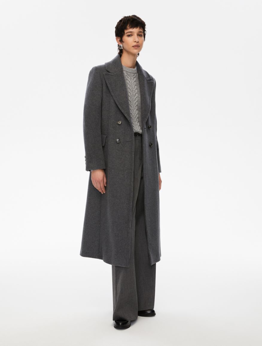 Fitted-waist coat - MELANGE GREY - Iblues - 4