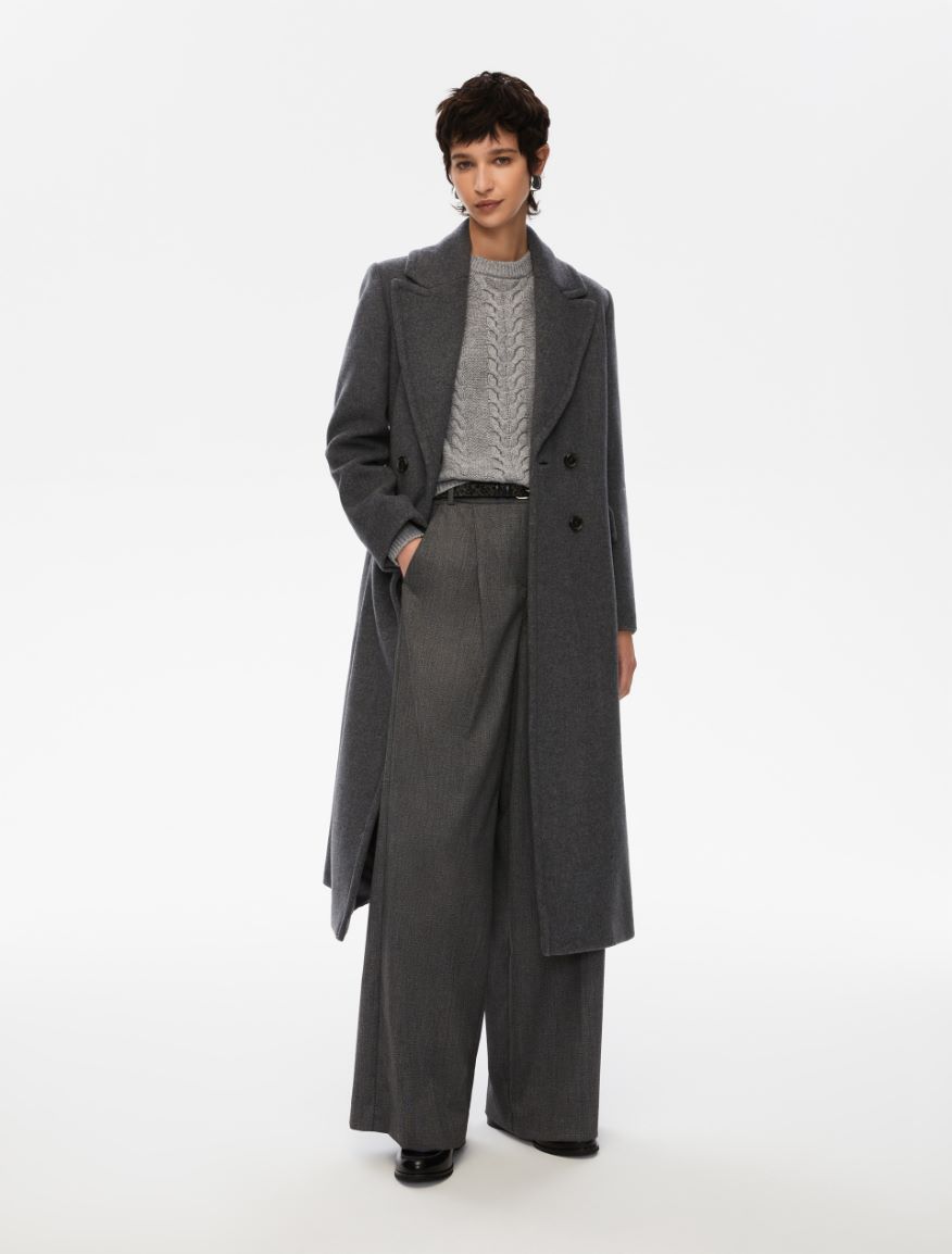 Fitted-waist coat - MELANGE GREY - Iblues