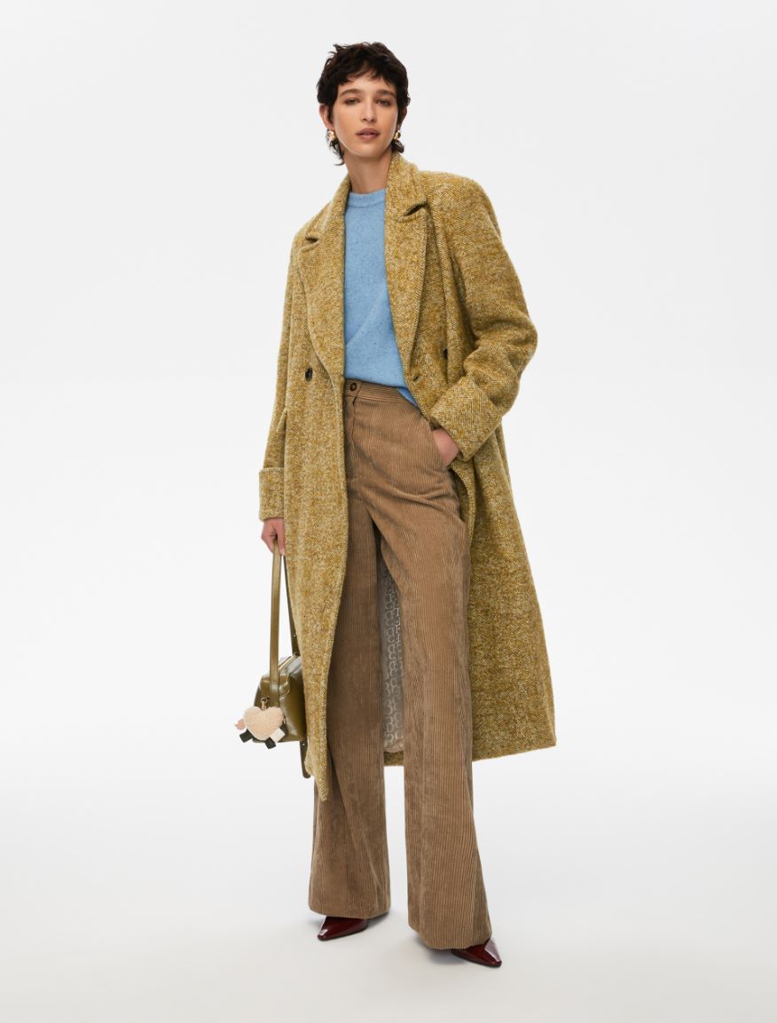 Double-breasted coat - OLIVE - Iblues