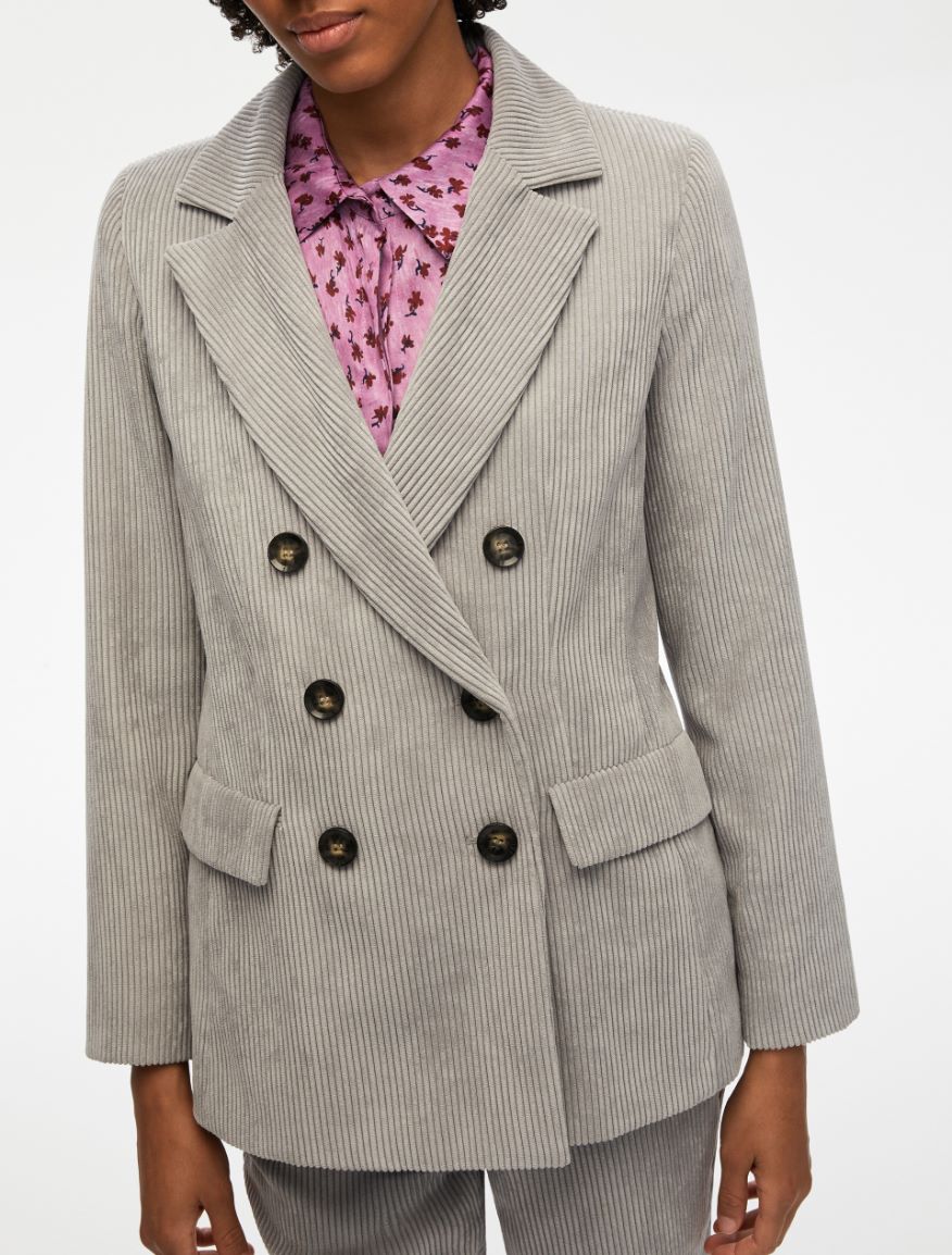 Velvet blazer - PEARL GREY - Iblues - 3