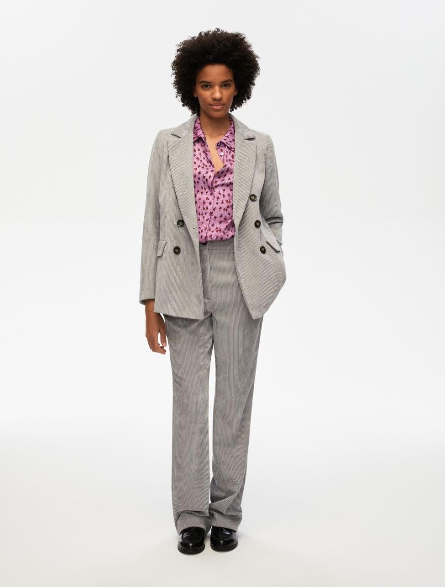Velvet blazer - PEARL GREY - Iblues - 4