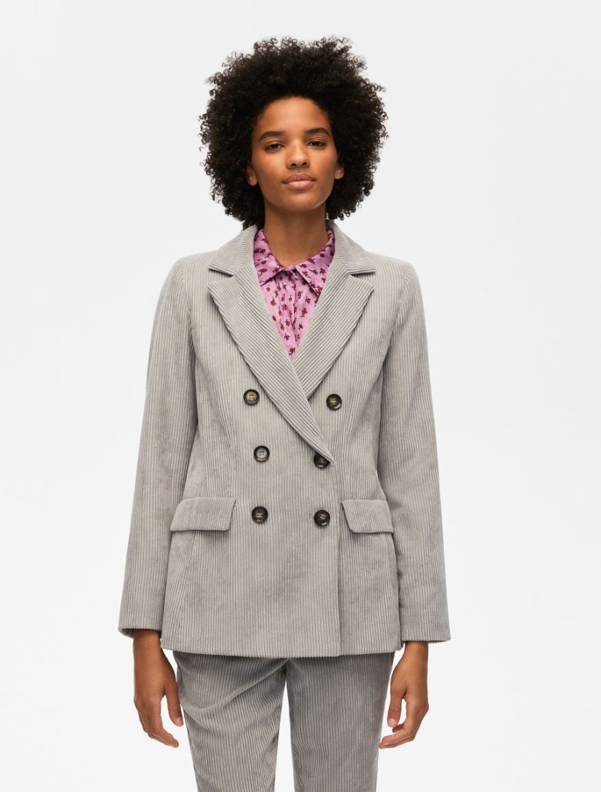 Velvet blazer - PEARL GREY - Iblues