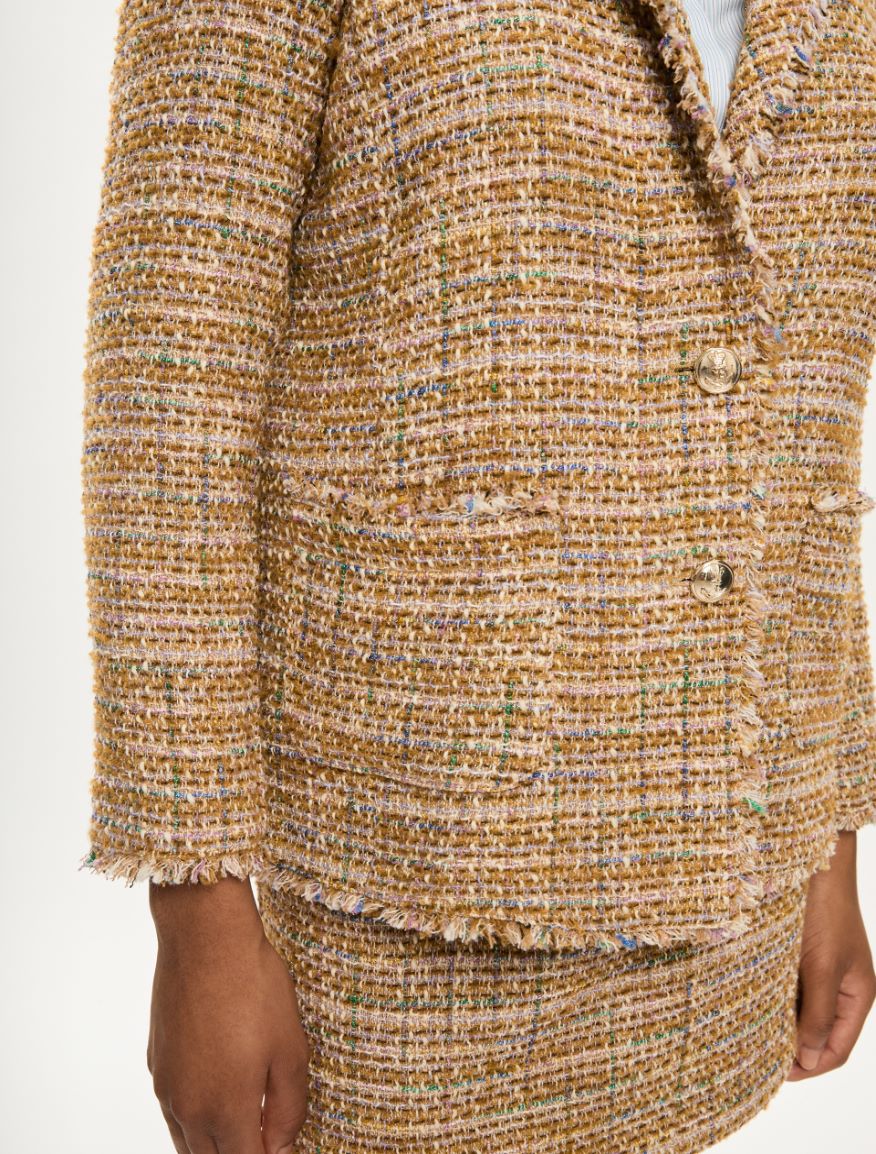 Basketweave blazer - OCHRE - Iblues - 3