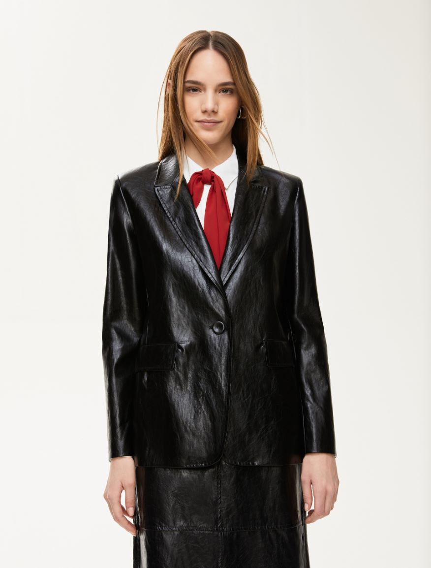 Straight-fit blazer - BLACK - Iblues - 4
